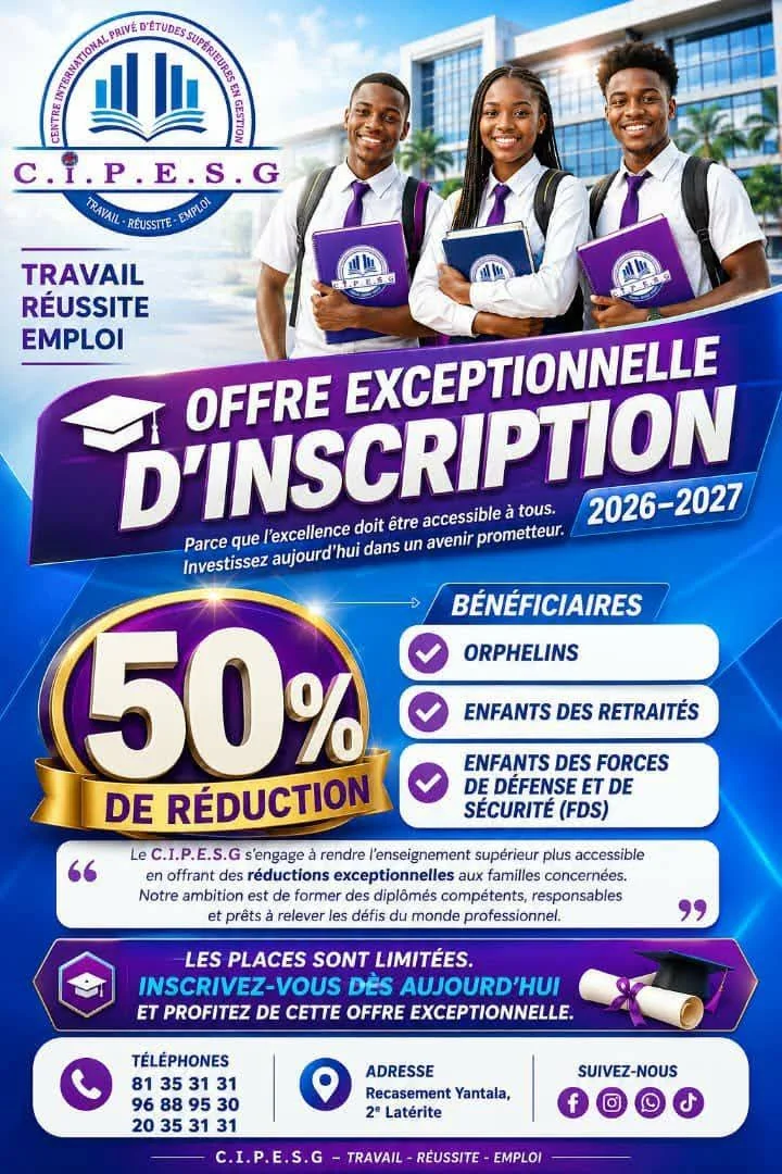 Affiche de l'offre exceptionnelle d'inscription 2026-2027