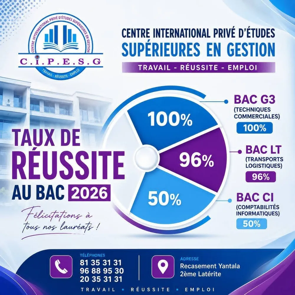 Affiche officielle des taux de réussite au BAC 2026
